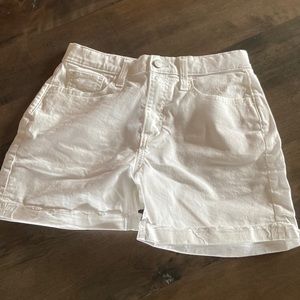 Girls white denim shorts